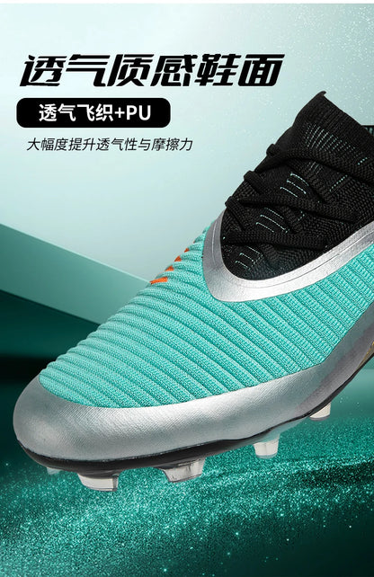 New Men Football Boots Shoes Match Training Soccer Shoes Non-Slip Cleats Long Spikes FG Ultralight Outdoor Sneaker Drop Shipping