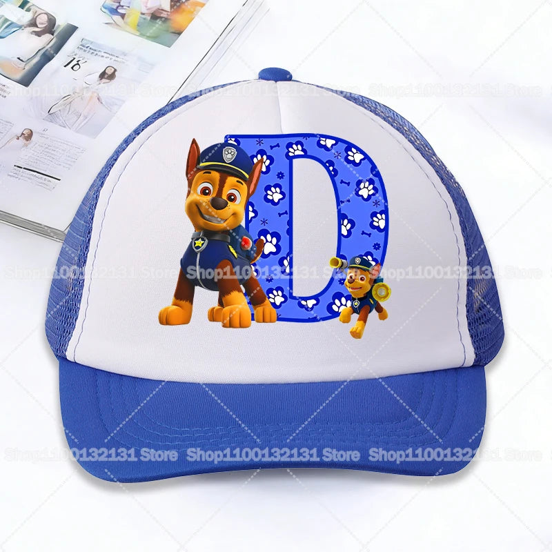 PAW Patrol Mesh Baseball Caps Cartoon Chase Letter Adult Kids Sports Hats Anime Summer Outdoor Sunshade Peaked Cap Boy Girl Gift
