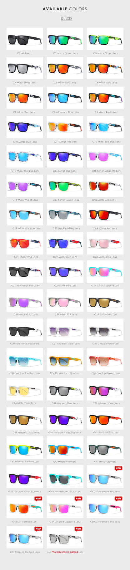 Kdeam High Quality Original Brand Design Polarized Sunglasses for Women Men Fashion Unisex  Trendy Outdoor Eyewear For Couple