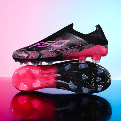 Nouvelles chaussures de football pour hommes, de haute qualité, très vendues, antidérapantes, mi-hautes, légères, pour l'extérieur, crampons de match, pour l'entraînement sur gazon.