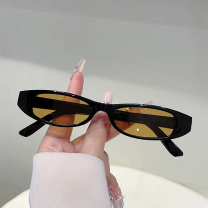 KAMMPT Narrow Oval Sunglasses Women 2025 New Fashion Outdoor Decor Shades Trendy Luxury Brand Design Vacation Casual Sun Glasses