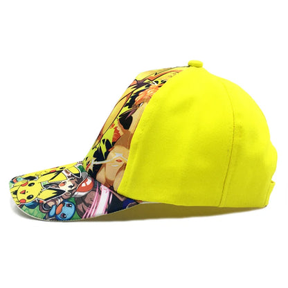 Pokemon Baseball Cap Pikachu Hat Pokemon Cosplay Hip Hop Cap for Girl Boy Children kids Anime Figures Toy Gift Cartoon Hat