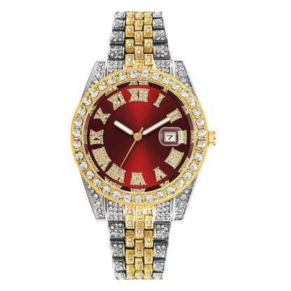 New Luxury Diamond Watch for Men Women Hip Hop Iced Out Watch Unisex Quartz Wristwatch Date Clock Relogio Masculino Dropshipping