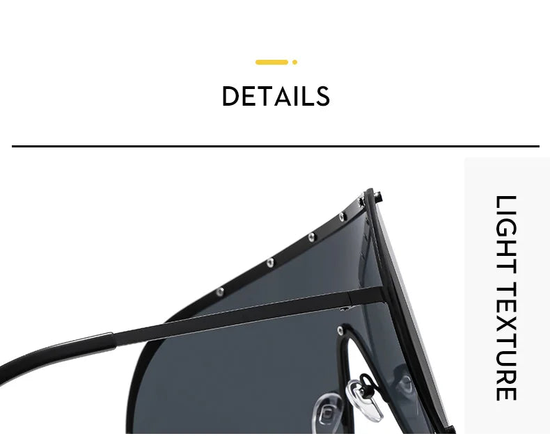 2025 Oversized Metal Rimless Integrated Windproof Sunglasses For Women Trends Y2k Luxury Brand Design Sun Glasses Unisex UV400