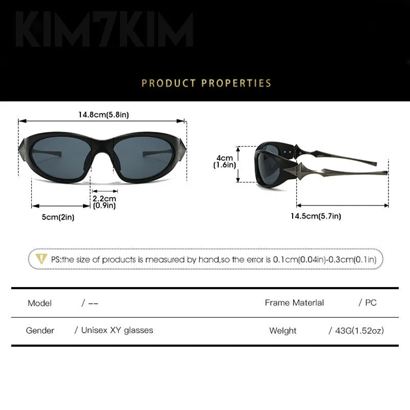 Steampunk Y2k Sport Sunglasses Women 2026 Luxury Men Sun glasses For Female 2000's Futuristic Goggles Eyewear Accessories Lenses