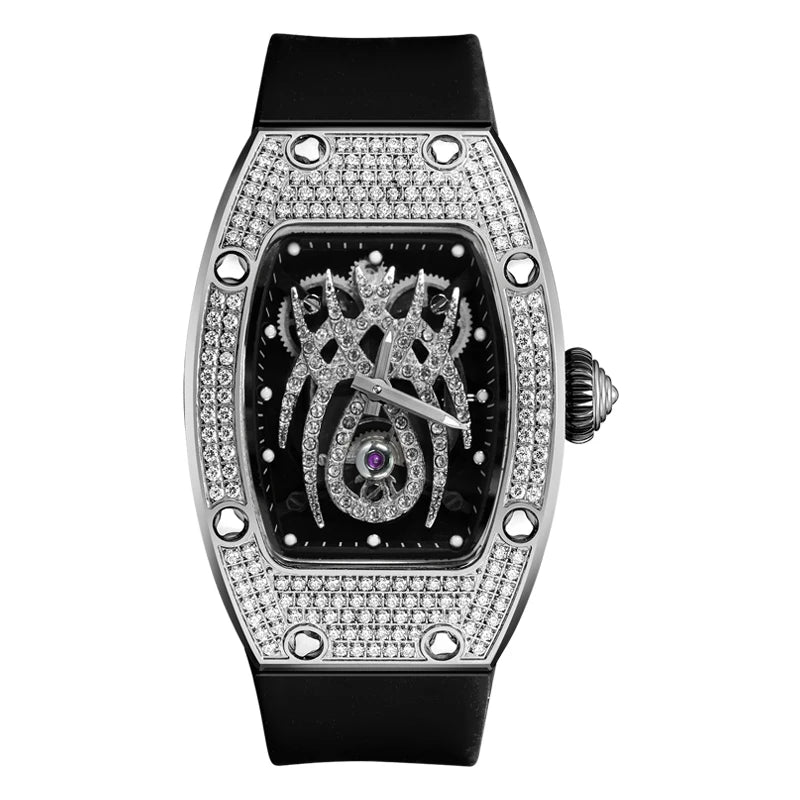 HANBORO Spider Collection Spider Ruby and Diamond Crafted Luminous Full Diamonds Luxury Women's Watch