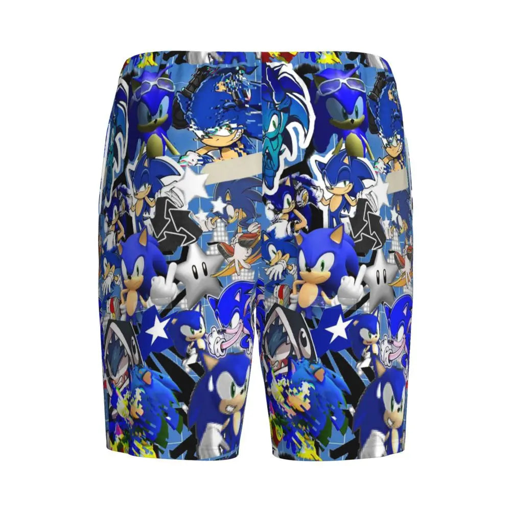 Custom Shadow The Hedgehog Sonic Poster Short Pajama Pants Men Sleepwear Sleep Lounge Bottom Shorts Sleeping Pants