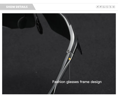 CLLOIO Brand Men's Polarized Sunglasses Aluminum Frame UV400 Anti-Glare Sun Glasses Male Driving Glasses Rimless Oculos De Sol