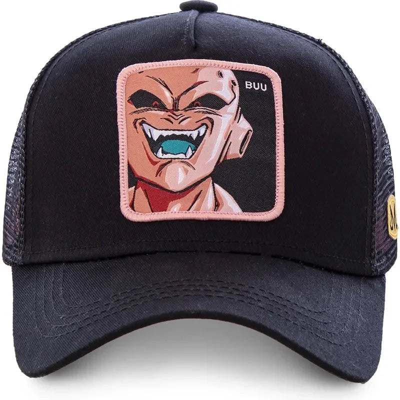 New Dragon Ball Son Goku Cap Summer Travel Peaked Cap Men's Embroidery Hip-Hop Cap Style Sun Visor Adjustable Trucker Mesh Cap