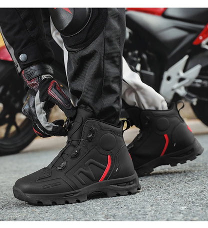 Bottes de moto imperméables pour hommes, chaussures de cyclisme pour Motocross, course de moto tout-terrain, Anti-chute, équipement respirant doux