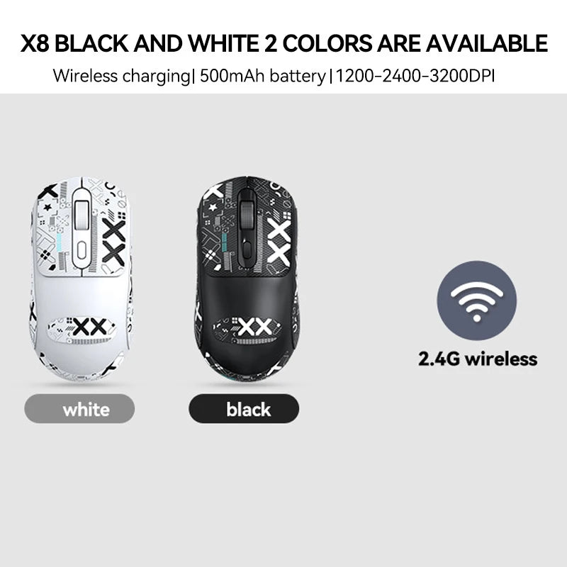 Безжична геймърска мишка Warvank X8, 500 mAh, презареждаема чрез TYPE-C, офис мишка, подходяща за лаптопи и настолни компютри