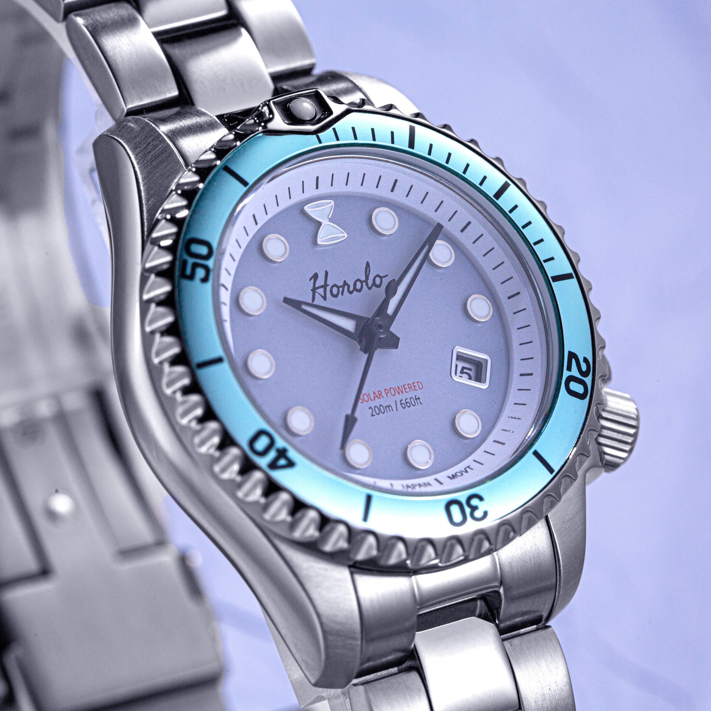 Horolo Women' Watches Japan Solar Movement 30mm Luminous Water Resistant Sapphire stainless steel Luxury Watch Gift For Wife
