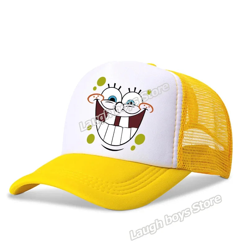 SpongeBobs SquarePants Casual Polyester Sun Hat Truck Driver Baseball Cap Universal Kid Peripheral Adult Anime Adjustable Sunhat