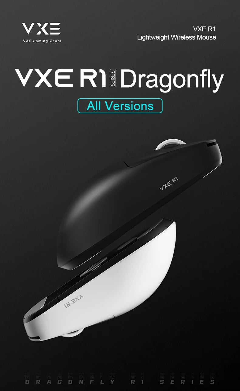 Mouse de gaming wireless ATK VXE Dragonfly R1 Pro MAX PAW3395 R1 SE Plus, mouse FPS esports personalizat, reîncărcabil și ultraușor