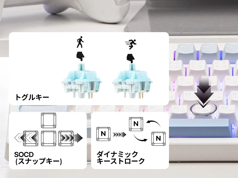Versão japonesa EPOMAKER TH87 layout JIS, layout TKL, teclado mecânico Hot-Swap com ligação por cabo/Bluetooth/sem fios 2.4GHz e bateria de 10000mAh