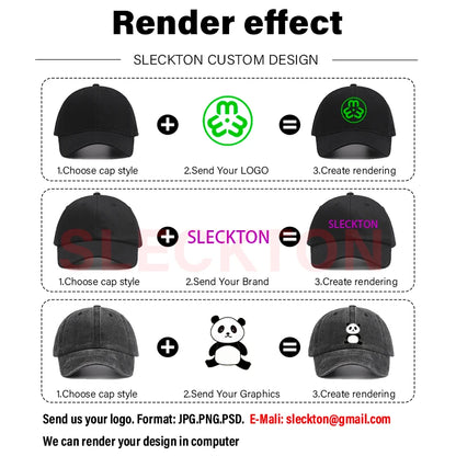SLECKTON Custom Logo Hats High-quality Hiphop Snapback Caps Letter Embroidery Brand Design Trucker Cap Wholesale Hat Adult
