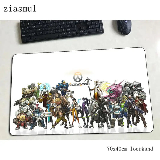 Tappetino per mouse Overwatch, elegante tappetino per computer 70x40cm, gaming mousepad grande XL, tappetino per mouse e tastiera per giochi PC e scrivania gamer