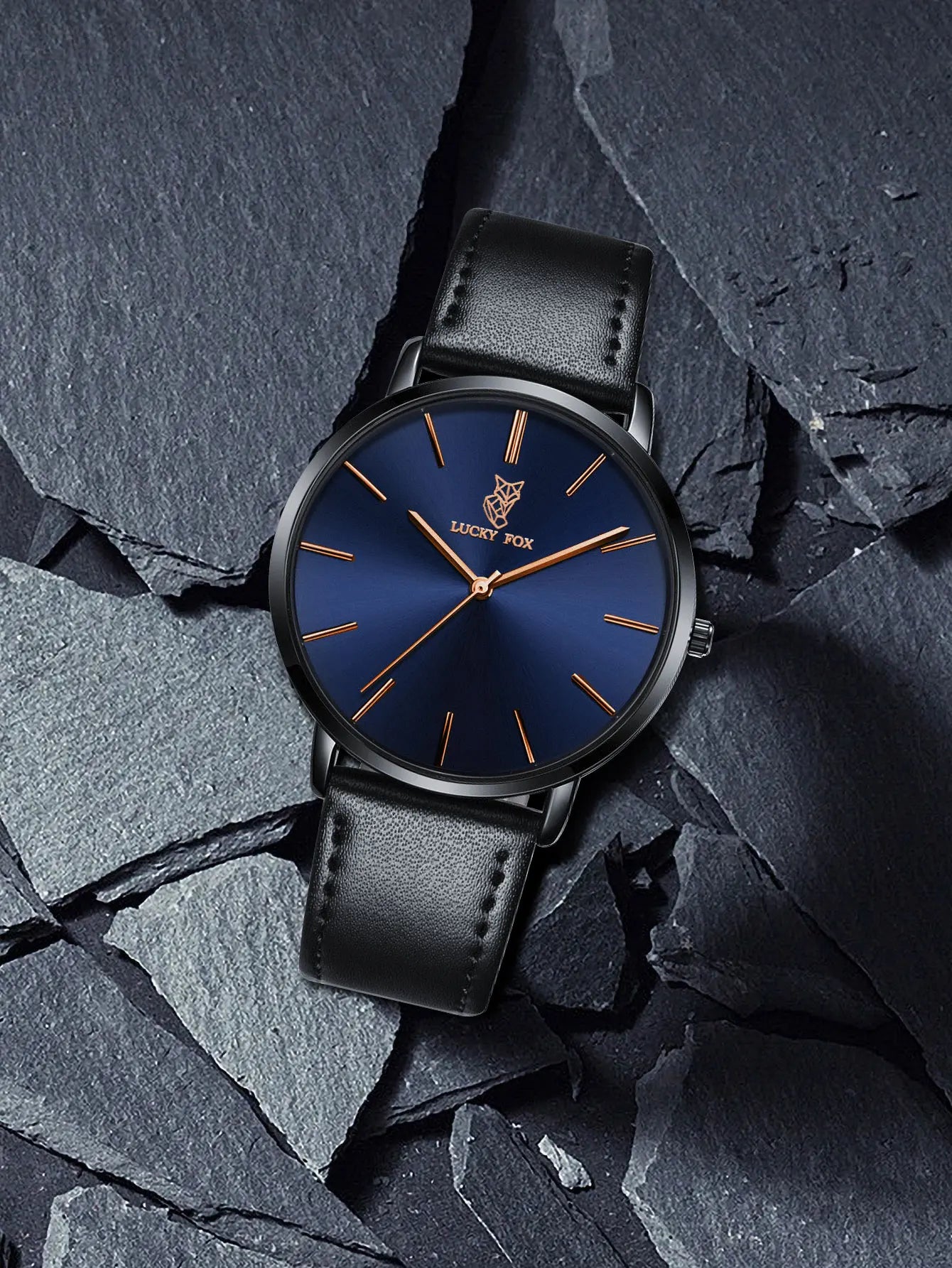 LUCKY FOX Classic Luxury Men Watch Simple Casual Men and Women Round Large Dial Quartz Watch Clock Gifts Men Reloj