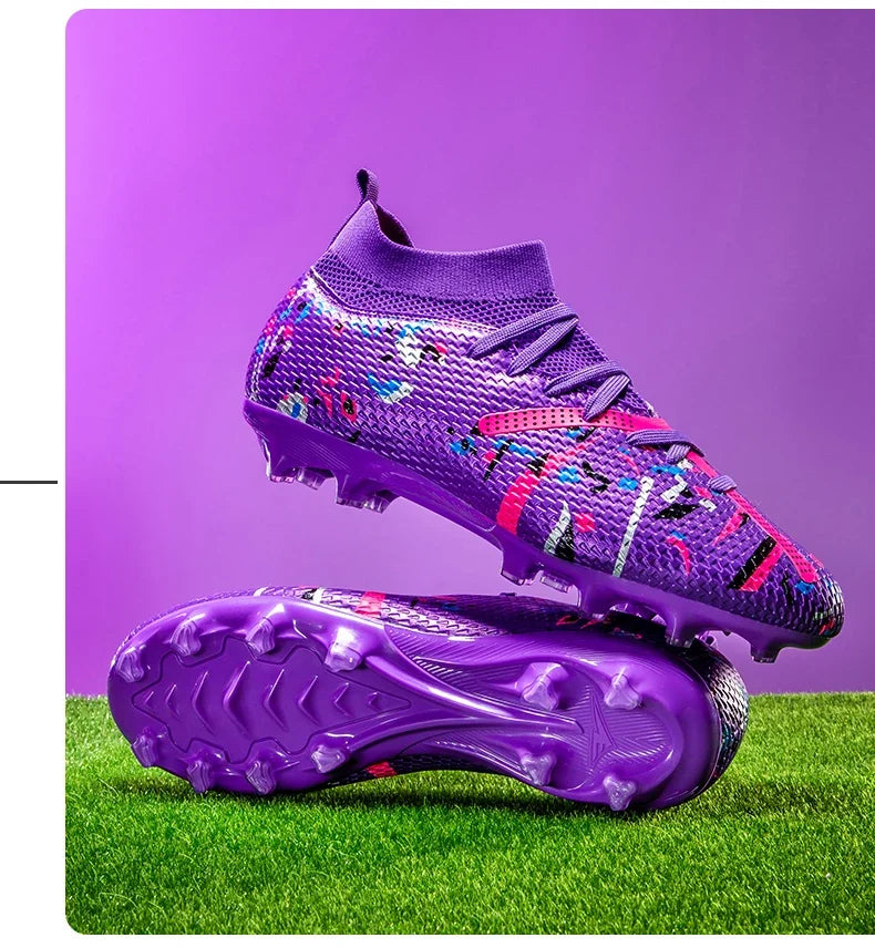 Nouvelles chaussures de football pour hommes, chaussures de sport professionnelles pour l'extérieur, antidérapantes, chaussures d'entraînement, baskets, chaussures de football pour terrain gazonné, ultralégères, unisex
