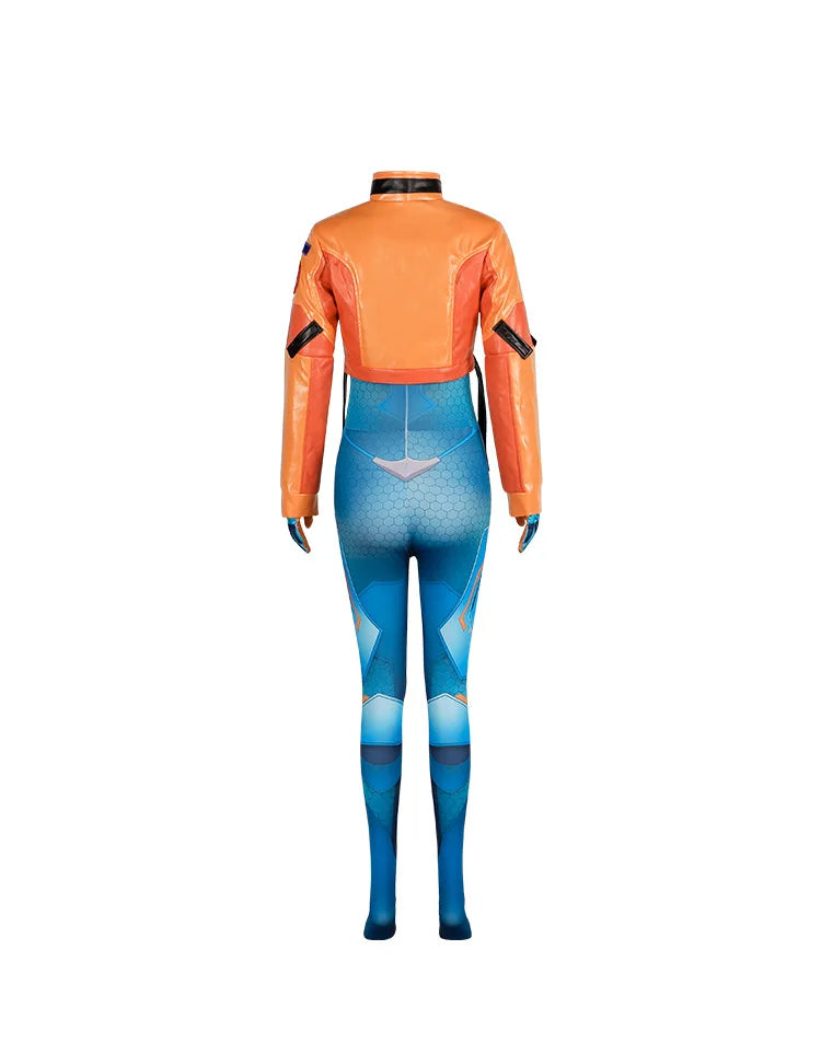 Game Overwatch 2 Juno-cosplaykostuum met pruik, compleet setje, supportheldenkleding, Halloween- en carnavalsoutfit, Juno Teo Minh, dames en meisjes