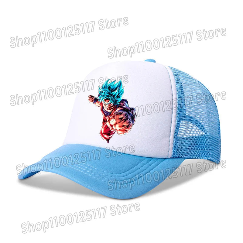 Dragons Ball Baseball Cap Anime Printed Caps Breathable Peaked Hat Cartoon Goku Summer Sports Snapback Mesh Sunhat Children Gift