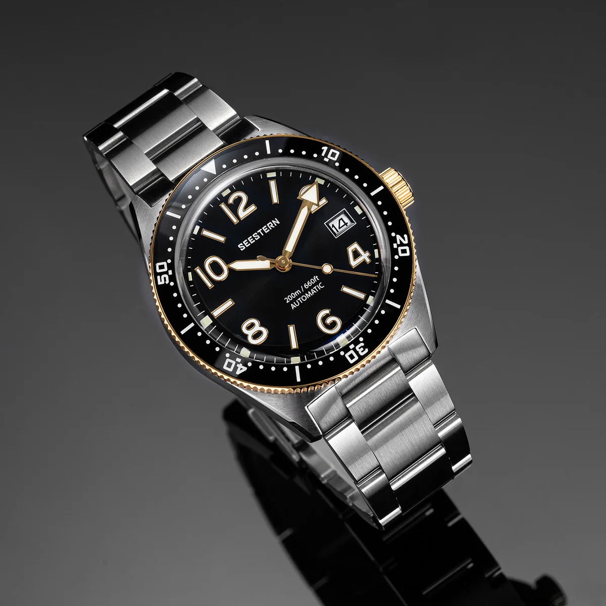 SEESTERN Diver Men's Watch Automatic Mechanical Wristwatches NH35 Movement Ceramic Bezel 20Bar Waterproof Sapphire Luminous S434-2