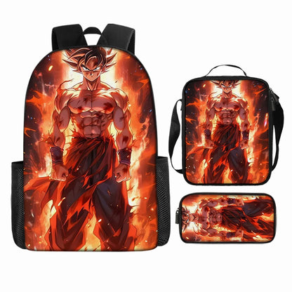 Dragon Ball 3Pcs/Set Backpacks Goku Vegeta Cartoon Print Lunch Bag Pencil Bags Student Casual School Bags Return To School Gift