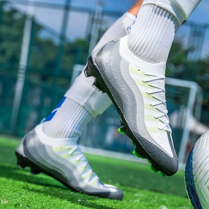 Chaussures de Football de sport pour hommes Fg/Ag, ongles longs, prairie artificielle pour adultes, chaussures spécifiques à l'entraînement durables, chaussures hautes antidérapantes
