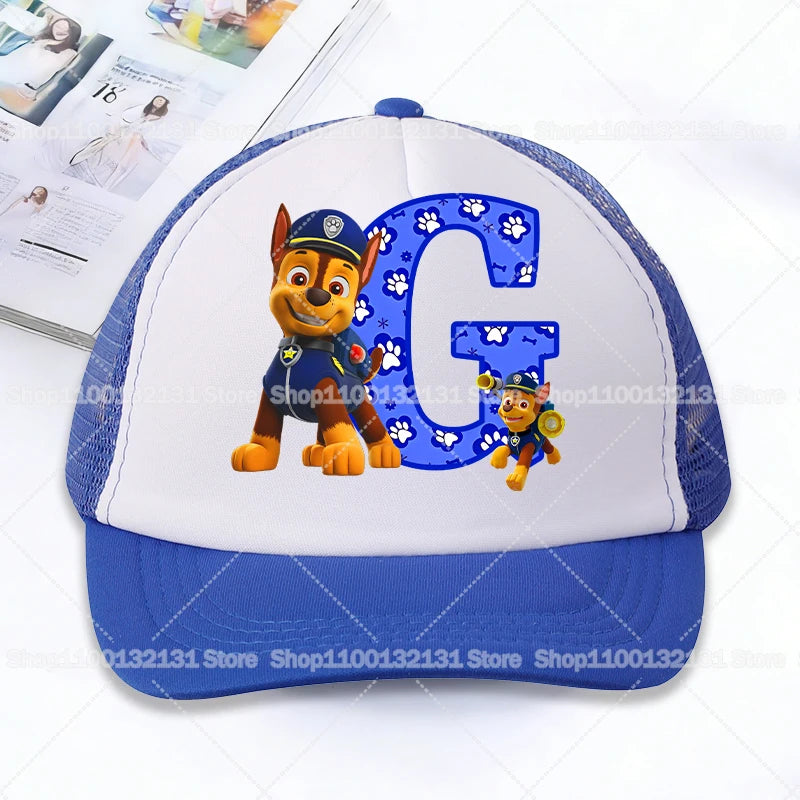 PAW Patrol Mesh Baseball Caps Cartoon Chase Letter Adult Kids Sports Hats Anime Summer Outdoor Sunshade Peaked Cap Boy Girl Gift