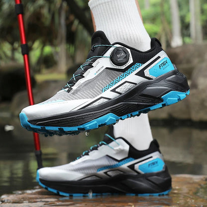 Mens Running Shoes 2025 New Breathe Mesh Outdoor Off Road Hiking Shoes Cushioning Flat Soft Mesh Walking Shoes for Man