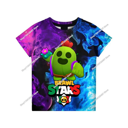 Newest 2026 Brawl Stars 3D Print Tops Cartoon Children Short Sleeve T-shirt Summer Popluar Men Funny Tees