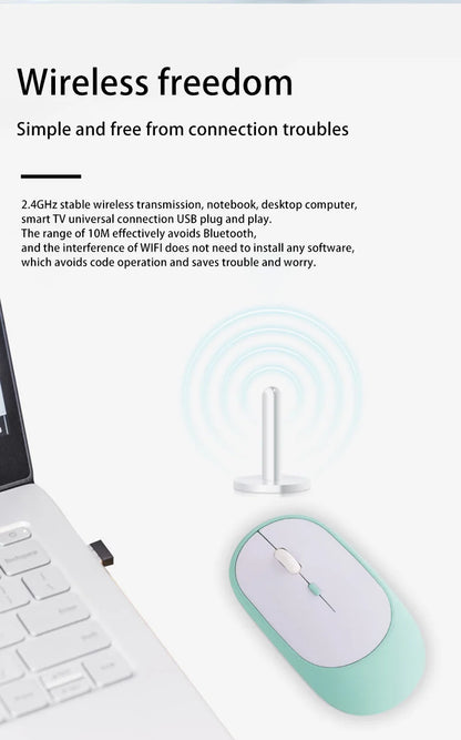 Bezdrôtová myš Lenovo USB, nabíjateľná, ergonomická, s nastaviteľným DPI, tichá kancelárska optická myš 2.4G Bluetooth na hry a kanceláriu