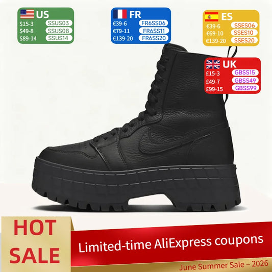 Nike Jordan Air Jordan 1 Brooklyn : bottines pour femme simples, souples, antidérapantes, résistantes et légères, à bout rond, noires FJ5737-001