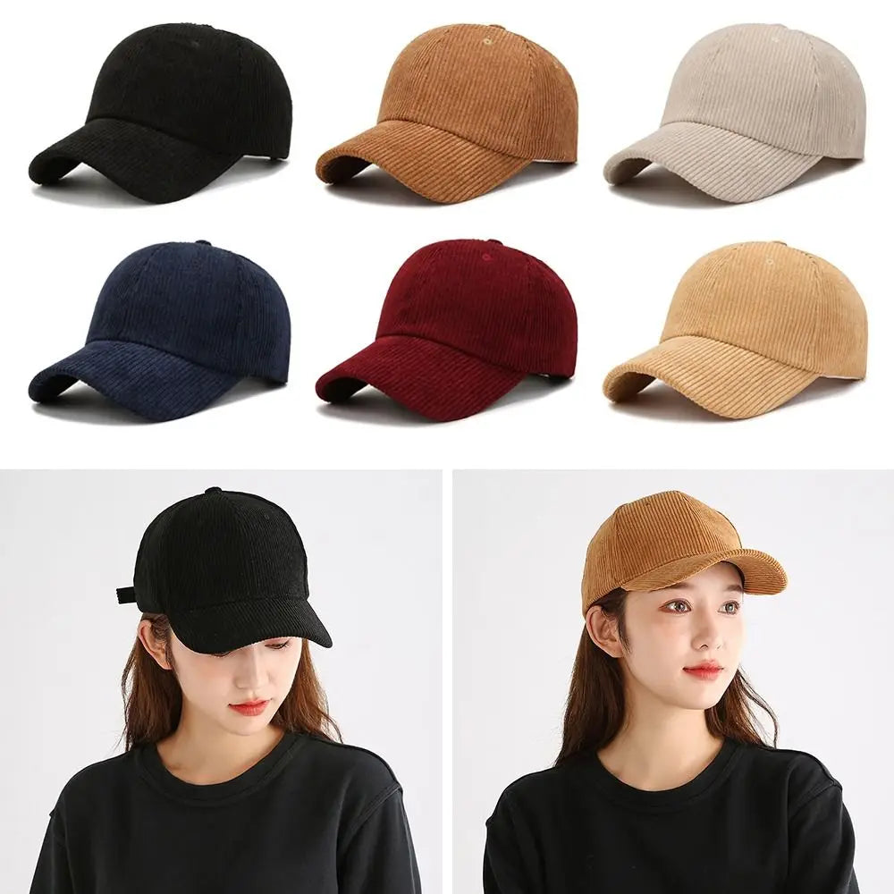 Unisex Corduroy Corduroy Baseball Cap Adjustable Sun Hat Hip Hop Cap Men