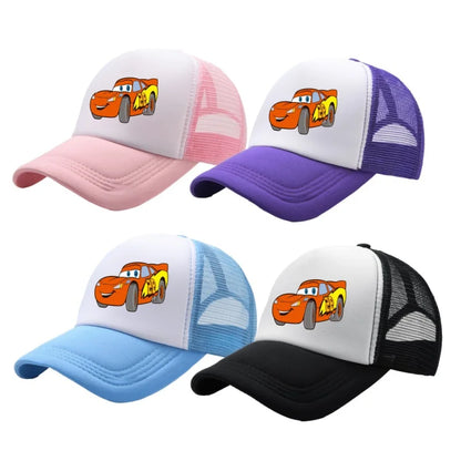 Anime Cars Lightning McQueen Cartoon Figure Print Fashion Baseball Cap Girls Boys Summer Casual Adjustable Sun Hat Birthday Gift