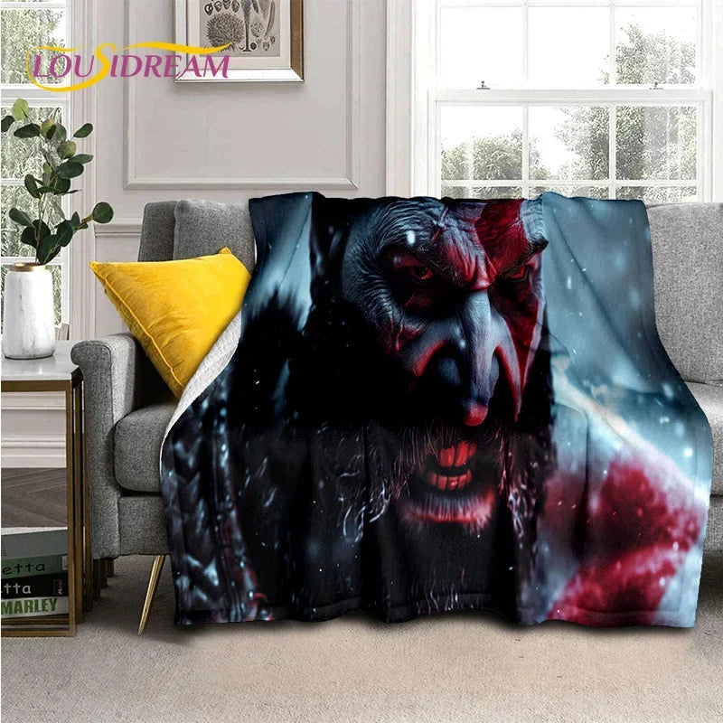 29 Style Kratos God of War Games Cartoon Blanket,Soft Throw Blanket for Home Bedroom Bed Sofa Picnic Travel Office Cover Gifts