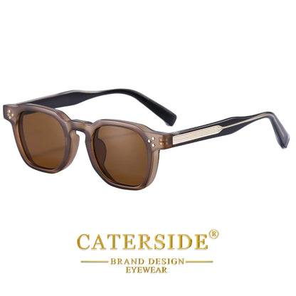 CATERSIDE New Retro Punk Men Sunglasses Square Personalized Design Glasses Women's Fashion Party Glasses Festival Gift 2 Pieces