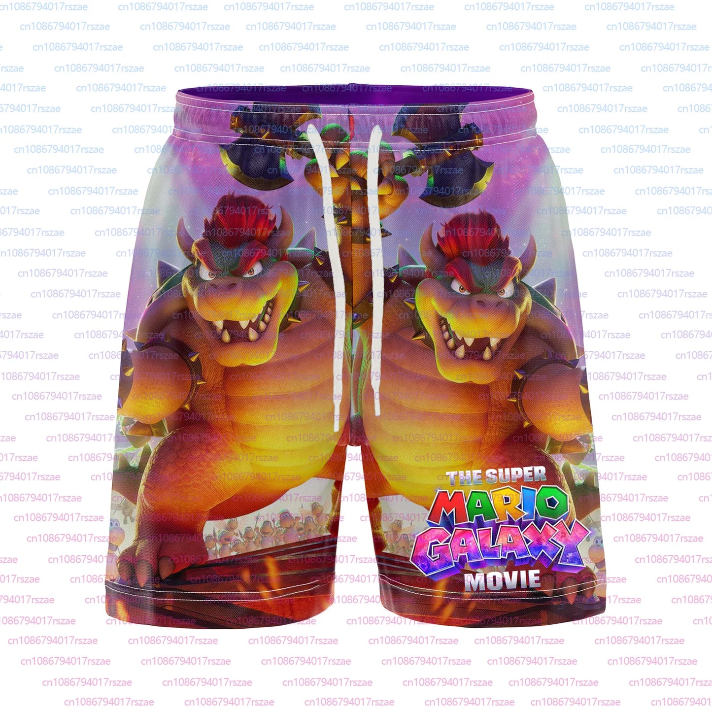 Super Mario Galaxy Cartoon 3D Print Mens Beach Shorts Summer Family Kid Breathable Casual Shorts Quick Drying Loose Shorts Pants
