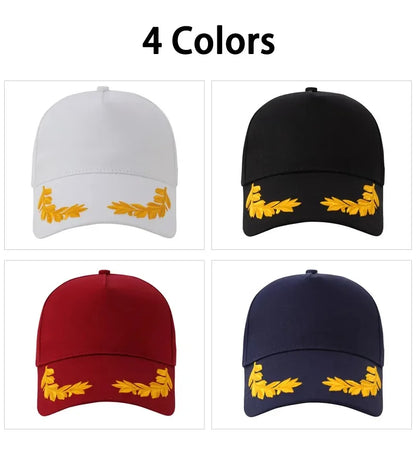 Wheat Stitch Baseball Cap -6-Panel Cotton Sun Hat with Brass Buckle Adjustable Outdoor Fashion Snapback Trendy Unisex Peaked Cap