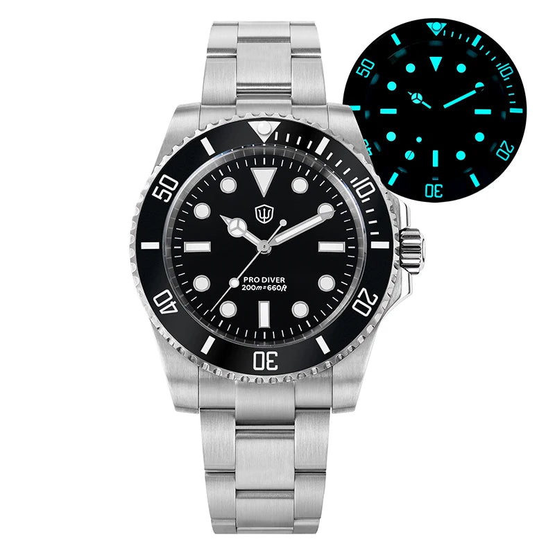 Watchdives WD1680Q V2 Men Watch VH31 Sweep Second Quartz Movement AR Sapphire Luminous BGW9 20Bar Waterproof Steel Wristwatches