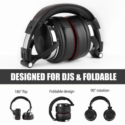 Oneodio ecouteurs avec fil Casque de studio hi-fi professionnel pour DJ avec micro, pour téléphone et PC