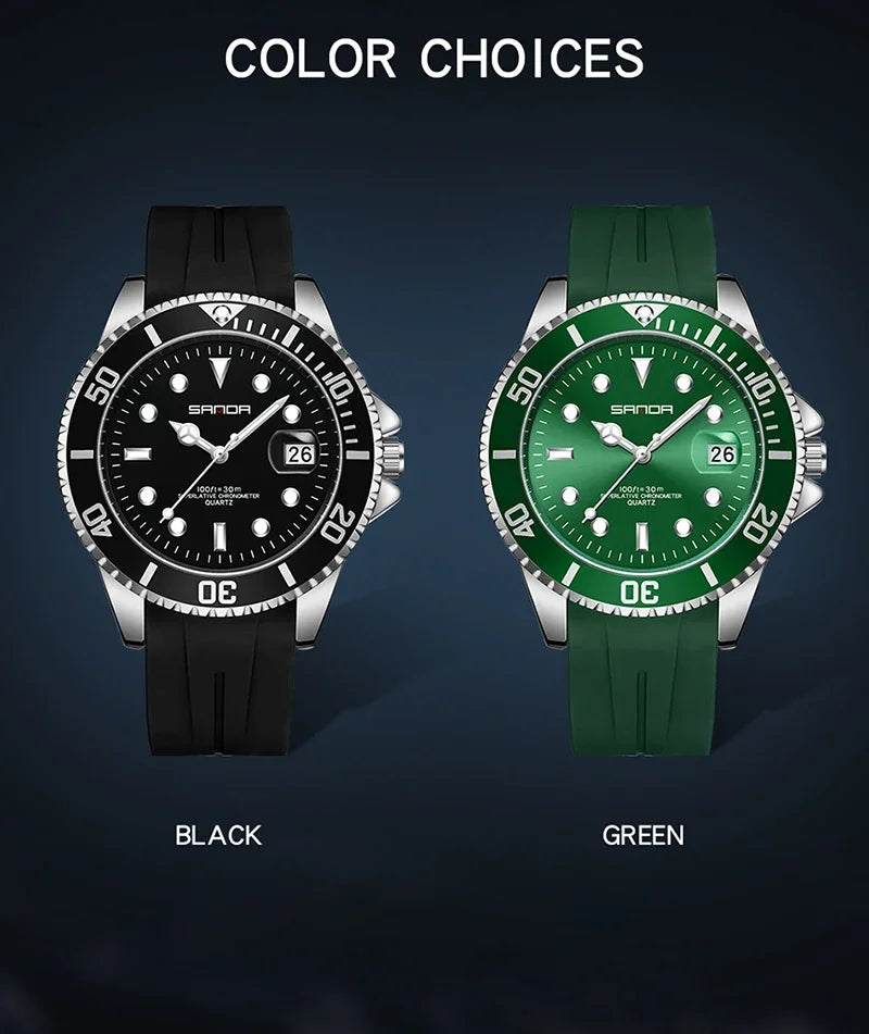 SANDA 7018 Hot Sell Men Quatrz Watch Sport Mens Watches Top Brand Luxury Waterproof Silicone Quartz Clock Men Relogio Masculino