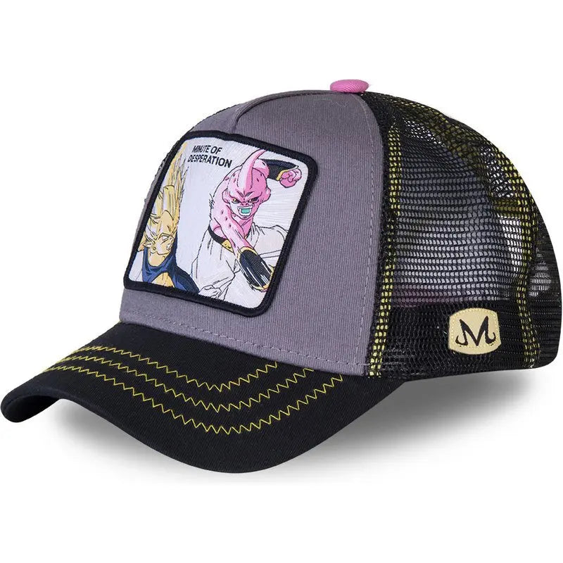 New Dragon Ball Son Goku Cap Summer Travel Peaked Cap Men's Embroidery Hip-Hop Cap Style Sun Visor Adjustable Trucker Mesh Cap