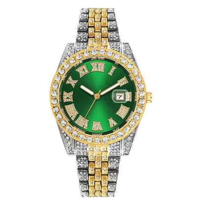 New Luxury Diamond Watch for Men Women Hip Hop Iced Out Watch Unisex Quartz Wristwatch Date Clock Relogio Masculino Dropshipping