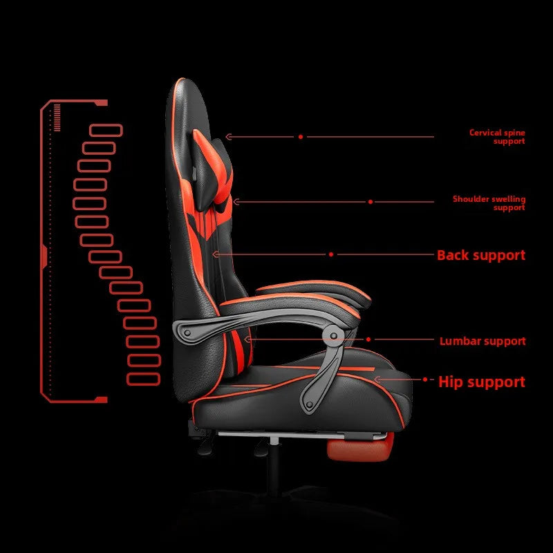 Ergonomikus gaming szék számítógépasztalhoz, dönthető otthoni irodai gaming szék háttámasszal hosszabb játékmenetekhez