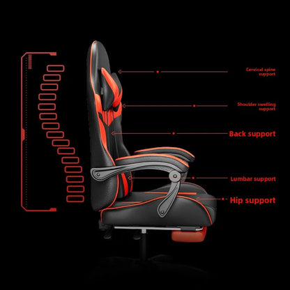 Ergonomikus gaming szék számítógépasztalhoz, dönthető otthoni irodai gaming szék háttámasszal hosszabb játékmenetekhez