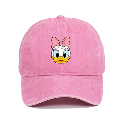 Unisex Vintage Washed Mickey Minnie Print Baseball Cap for Men Women Cartoon Trucker Hat Adjustable Snapback Casual Hip Hop Hat