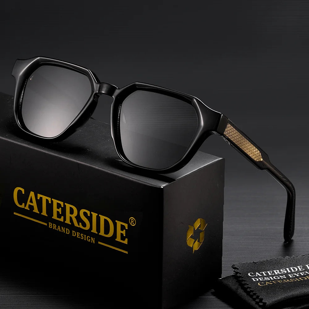 CATERSIDE New Fashion Men's Sunglasses CP Pin Square Frame Eyeglass Women's Outdoor Cycling Fishing Sports Retro Glasses UV400