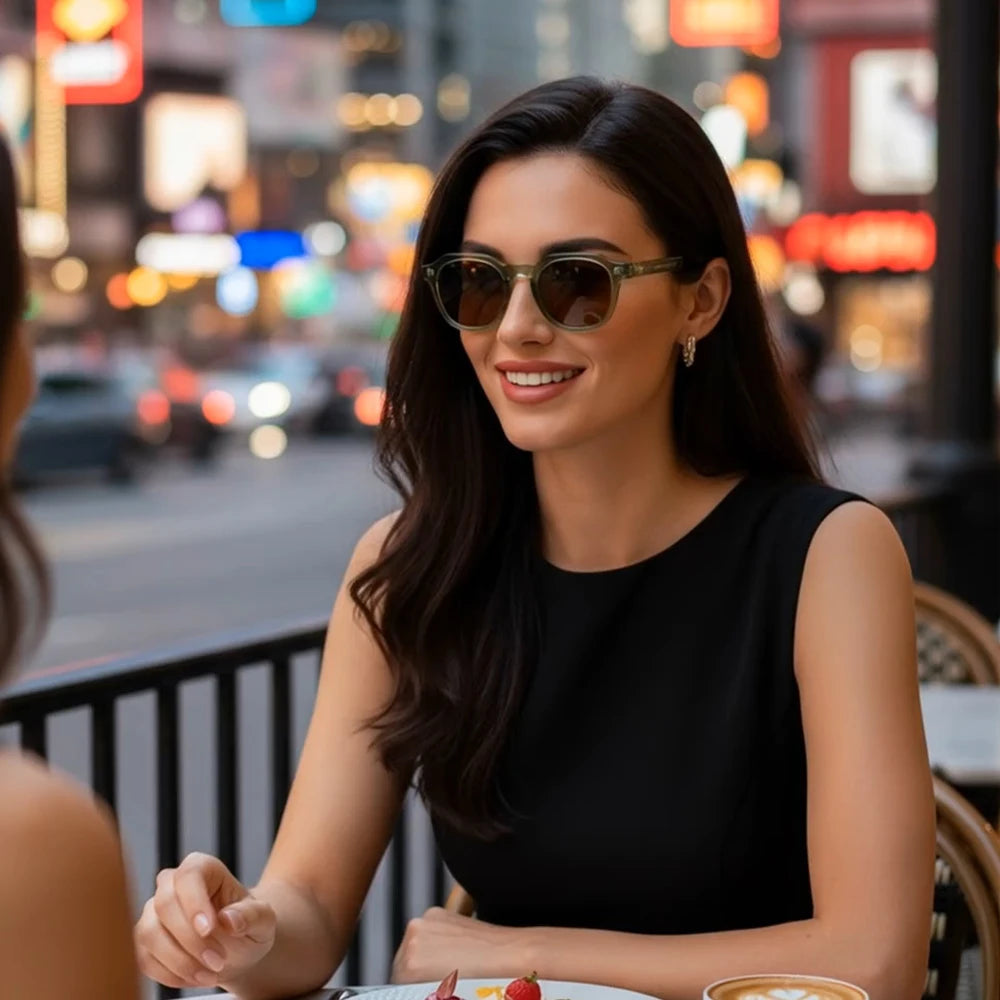 CATERSIDE Retro Polarized Sunglasses Men Ultralight TR90 Frame Polygon Women Sun Glasses Outdoor High Quality Travel  Eyewear