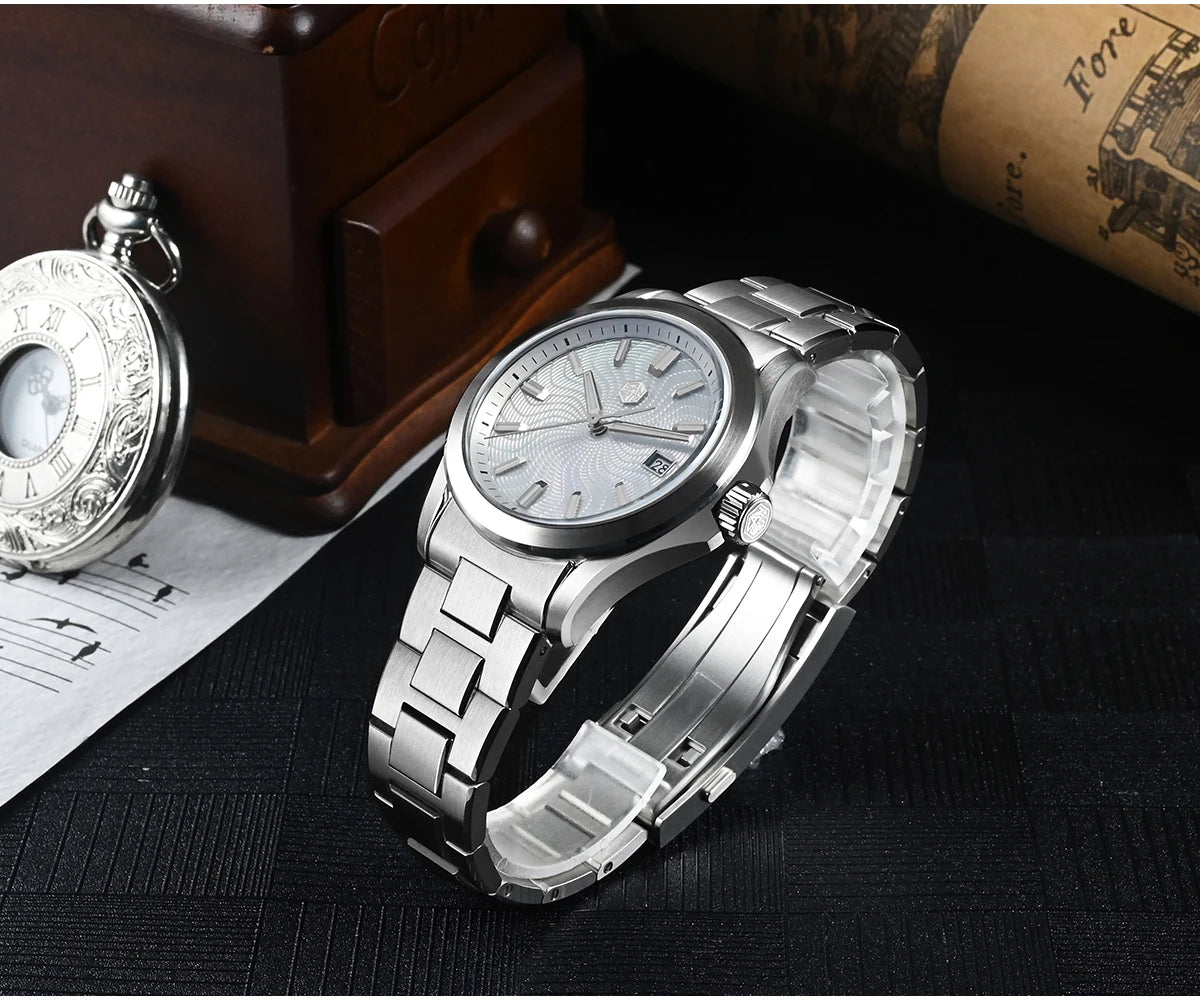 San Martin Official 39mm Guilloche MOP Dial Gada Watch Miyota 9015 Luxury Men's Automatic Mechanical Watches 10 ATM reloj SN0150